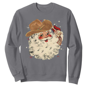 Christmas Cowboy Sweatshirt Santa Claus Merry Xmas Vintage 90s Western Country TS10 Charcoal Print Your Wear
