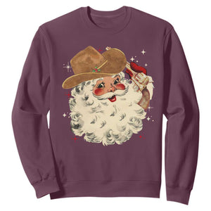 Christmas Cowboy Sweatshirt Santa Claus Merry Xmas Vintage 90s Western Country TS10 Maroon Print Your Wear