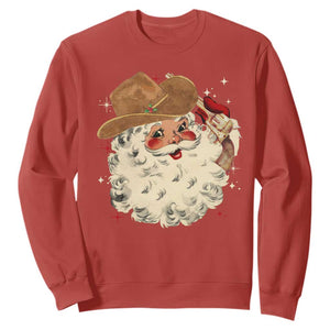 Christmas Cowboy Sweatshirt Santa Claus Merry Xmas Vintage 90s Western Country TS10 Red Print Your Wear