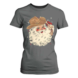 Christmas Cowboy T Shirt For Women Santa Claus Merry Xmas Vintage 90s Western Country TS10 Dark Heather Print Your Wear