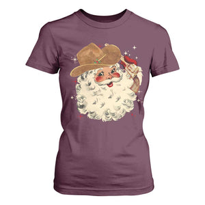 Christmas Cowboy T Shirt For Women Santa Claus Merry Xmas Vintage 90s Western Country TS10 Maroon Print Your Wear