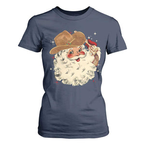 Christmas Cowboy T Shirt For Women Santa Claus Merry Xmas Vintage 90s Western Country TS10 Navy Print Your Wear