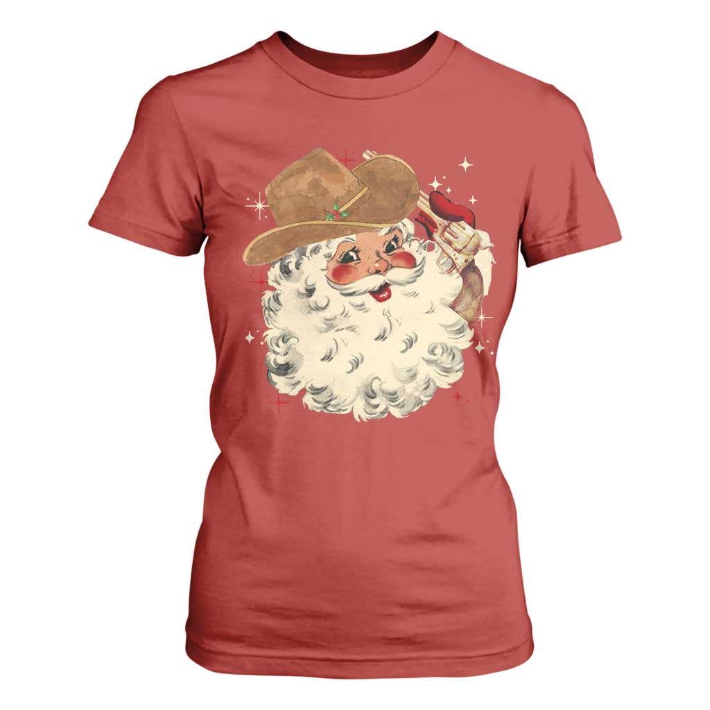 Christmas Cowboy T Shirt For Women Santa Claus Merry Xmas Vintage 90s Western Country TS10 Red Print Your Wear