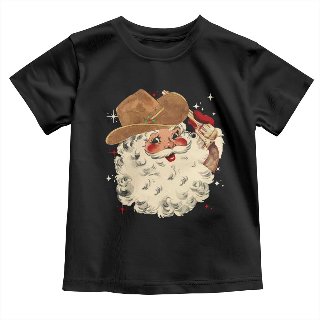 Christmas Cowboy Toddler T Shirt Santa Claus Merry Xmas Vintage 90s Western Country TS10 Black Print Your Wear