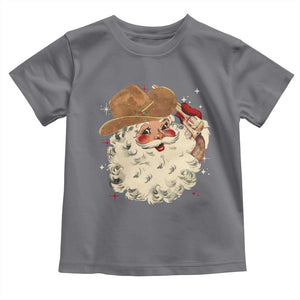 Christmas Cowboy Toddler T Shirt Santa Claus Merry Xmas Vintage 90s Western Country TS10 Charcoal Print Your Wear