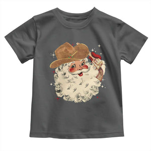 Christmas Cowboy Toddler T Shirt Santa Claus Merry Xmas Vintage 90s Western Country TS10 Dark Heather Print Your Wear