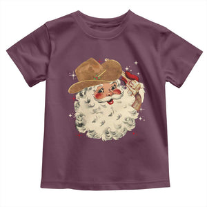Christmas Cowboy Toddler T Shirt Santa Claus Merry Xmas Vintage 90s Western Country TS10 Maroon Print Your Wear