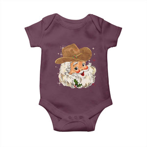 Christmas Cowboy Baby Onesie Santa Claus Vintage 90s Western Country Music Outfit TS10 Maroon Print Your Wear