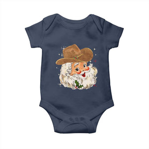 Christmas Cowboy Baby Onesie Santa Claus Vintage 90s Western Country Music Outfit TS10 Navy Print Your Wear
