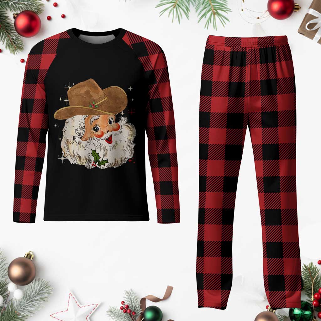 Cowboy Plaid Pajama Set Santa Claus Vintage 90s Western Country Music Outfit TS10 Buffalo Plaid Print Your Wear