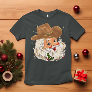 Christmas Cowboy T Shirt Santa Claus Vintage 90s Western Country Music Outfit TS10 Dark Heather Print Your Wear