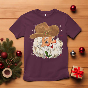 Christmas Cowboy T Shirt Santa Claus Vintage 90s Western Country Music Outfit TS10 Maroon Print Your Wear