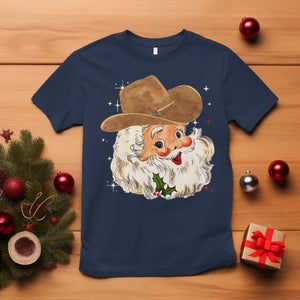 Christmas Cowboy T Shirt Santa Claus Vintage 90s Western Country Music Outfit TS10 Navy Print Your Wear