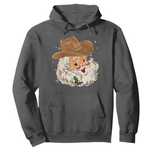 Christmas Cowboy Hoodie Santa Claus Vintage 90s Western Country Music Outfit TS10 Dark Heather Print Your Wear
