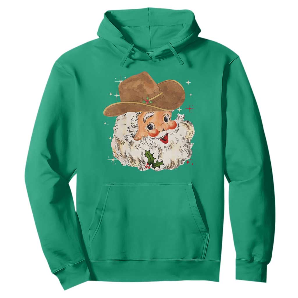 Christmas Cowboy Hoodie Santa Claus Vintage 90s Western Country Music Outfit TS10 Irish Green Print Your Wear