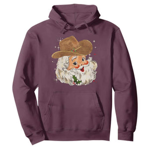 Christmas Cowboy Hoodie Santa Claus Vintage 90s Western Country Music Outfit TS10 Maroon Print Your Wear