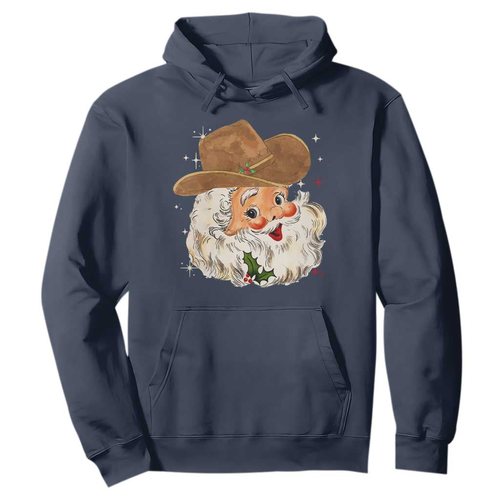 Christmas Cowboy Hoodie Santa Claus Vintage 90s Western Country Music Outfit TS10 Navy Print Your Wear