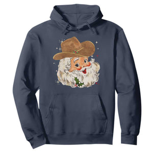 Christmas Cowboy Hoodie Santa Claus Vintage 90s Western Country Music Outfit TS10 Navy Print Your Wear
