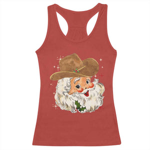 Christmas Cowboy Racerback Tank Top Santa Claus Vintage 90s Western Country Music Outfit TS10 Red Print Your Wear