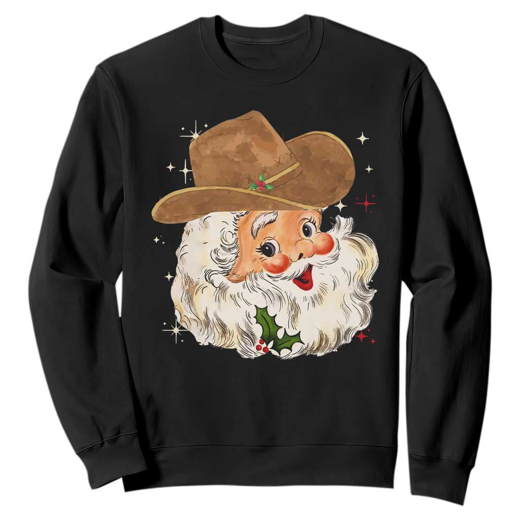 Christmas Cowboy Sweatshirt Santa Claus Vintage 90s Western Country Music Outfit TS10 Black Print Your Wear