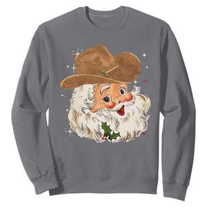 Christmas Cowboy Sweatshirt Santa Claus Vintage 90s Western Country Music Outfit TS10 Charcoal Print Your Wear