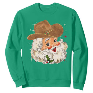 Christmas Cowboy Sweatshirt Santa Claus Vintage 90s Western Country Music Outfit TS10 Irish Green Print Your Wear