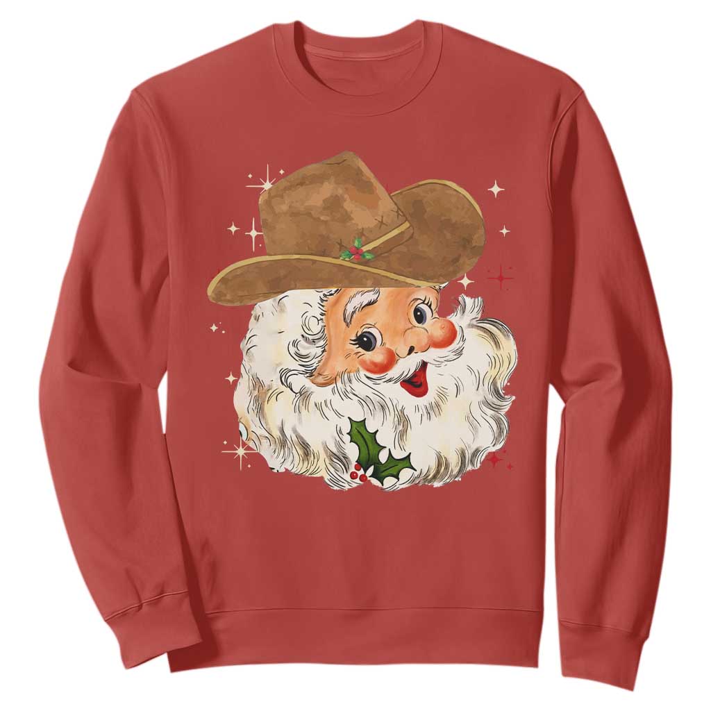 Christmas Cowboy Sweatshirt Santa Claus Vintage 90s Western Country Music Outfit TS10 Red Print Your Wear