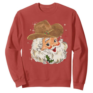Christmas Cowboy Sweatshirt Santa Claus Vintage 90s Western Country Music Outfit TS10 Red Print Your Wear