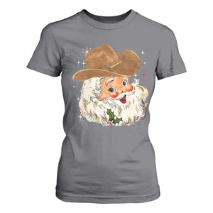 Christmas Cowboy T Shirt For Women Santa Claus Vintage 90s Western Country Music Outfit TS10 Charcoal Print Your Wear