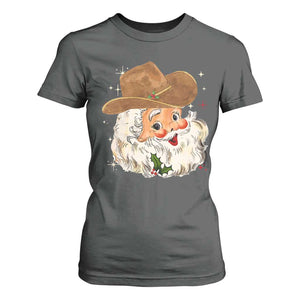 Christmas Cowboy T Shirt For Women Santa Claus Vintage 90s Western Country Music Outfit TS10 Dark Heather Print Your Wear