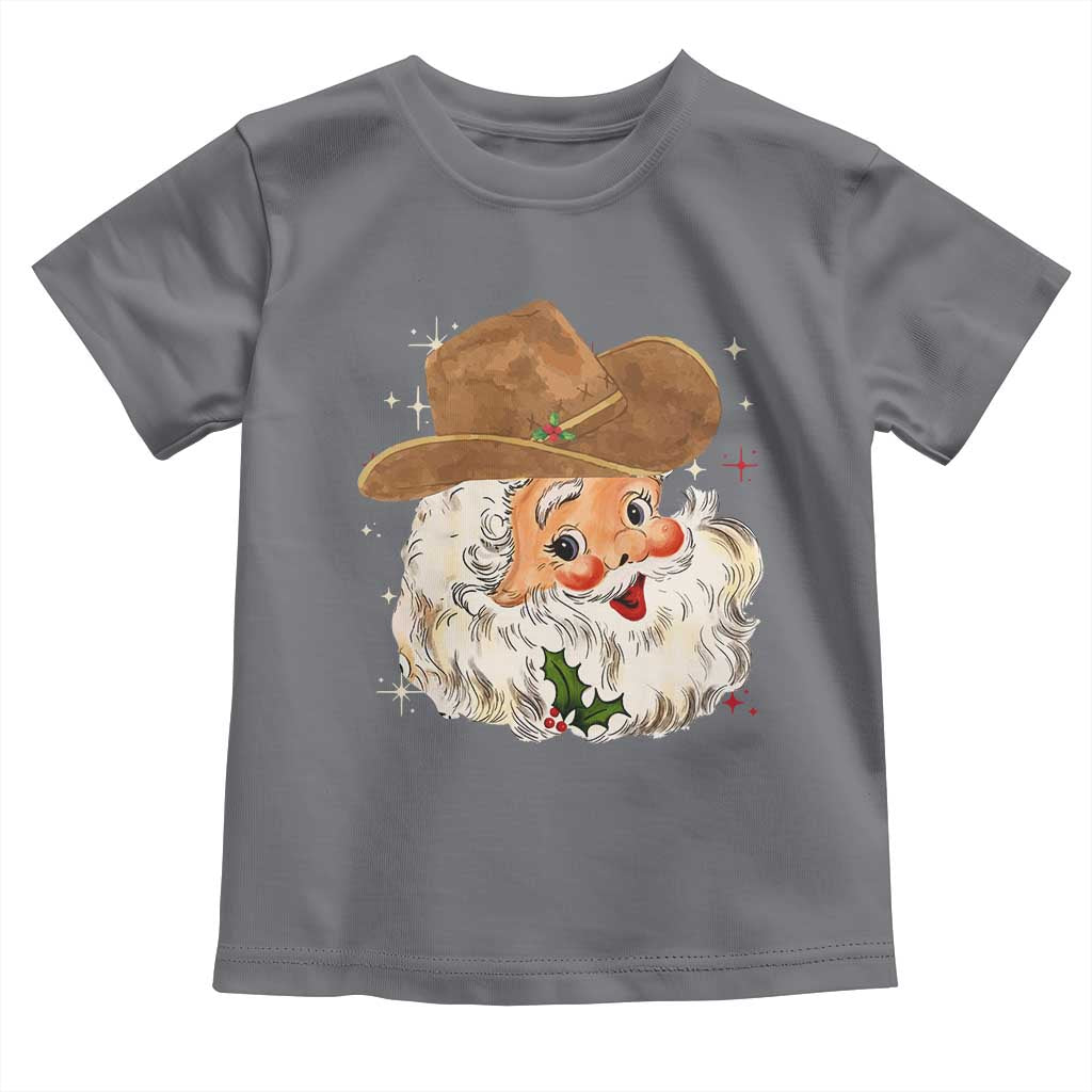 Christmas Cowboy Toddler T Shirt Santa Claus Vintage 90s Western Country Music Outfit TS10 Charcoal Print Your Wear
