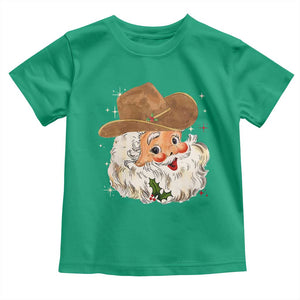 Christmas Cowboy Toddler T Shirt Santa Claus Vintage 90s Western Country Music Outfit TS10 Irish Green Print Your Wear