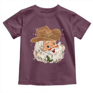 Christmas Cowboy Toddler T Shirt Santa Claus Vintage 90s Western Country Music Outfit TS10 Maroon Print Your Wear