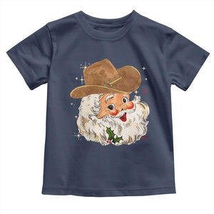 Christmas Cowboy Toddler T Shirt Santa Claus Vintage 90s Western Country Music Outfit TS10 Navy Print Your Wear
