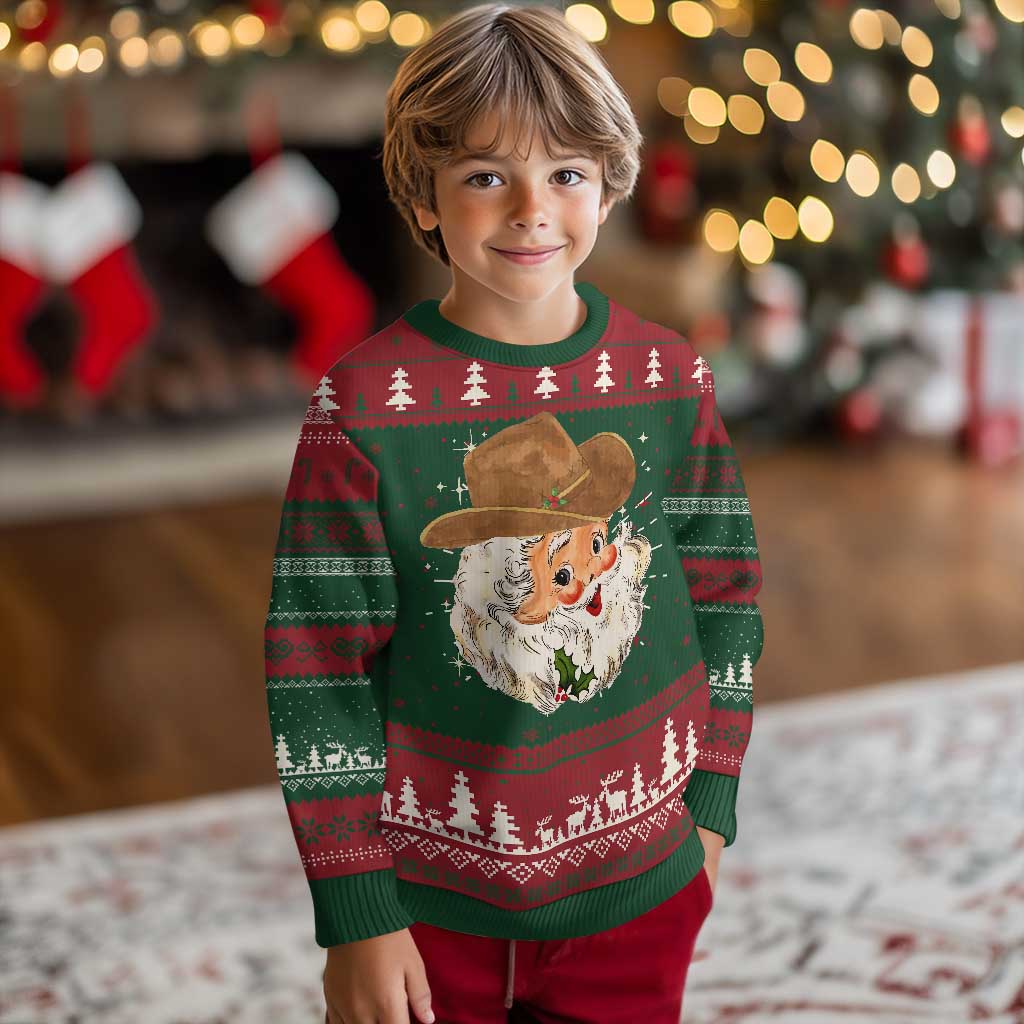 Cowboy Ugly Christmas Sweater Santa Claus Vintage 90s Western Country Music Outfit TS10 Christmas Print Your Wear