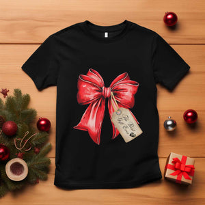 Christmas Pregnancy Announcement T Shirt Coquette Bow Xmas Maternity Gift TS10 Black Print Your Wear