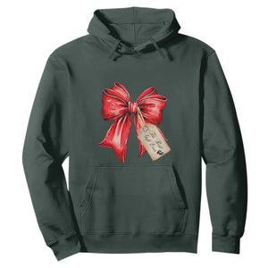 Christmas Pregnancy Announcement Hoodie Coquette Bow Xmas Maternity Gift TS10 Dark Forest Green Print Your Wear