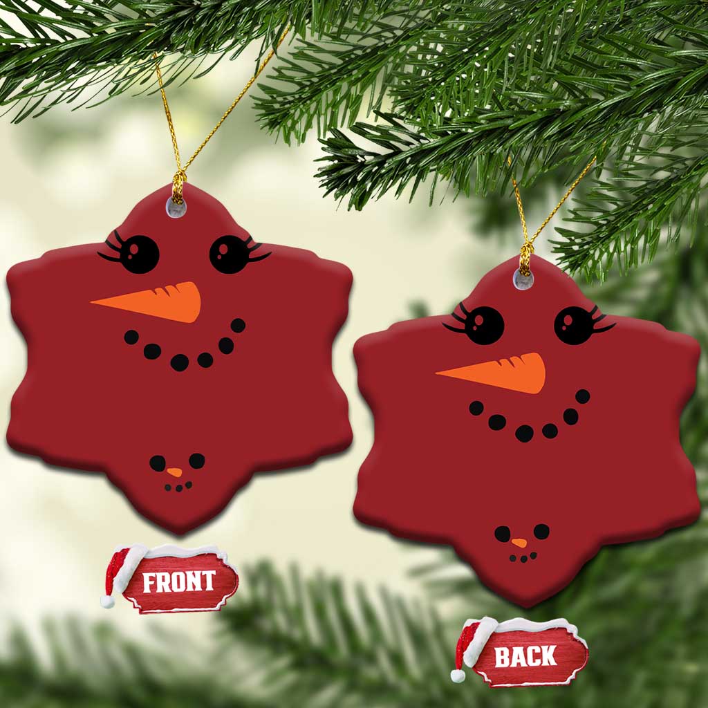 Pregnancy Announcement Christmas Ornament Snowman Face Xmas Maternity Gift TS10 Snow Flake Red Print Your Wear