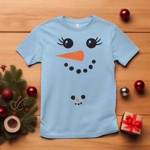 Christmas Pregnancy Announcement T Shirt Snowman Face Xmas Maternity Gift TS10 Light Blue Print Your Wear