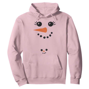 Christmas Pregnancy Announcement Hoodie Snowman Face Xmas Maternity Gift TS10 Light Pink Print Your Wear