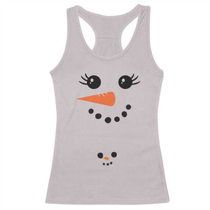 Christmas Pregnancy Announcement Racerback Tank Top Snowman Face Xmas Maternity Gift TS10 Ice Gray Print Your Wear