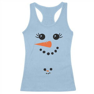 Christmas Pregnancy Announcement Racerback Tank Top Snowman Face Xmas Maternity Gift TS10 Light Blue Print Your Wear
