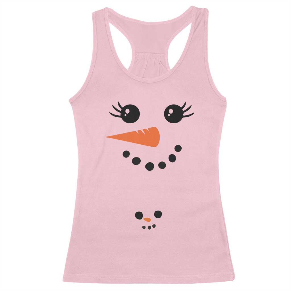 Christmas Pregnancy Announcement Racerback Tank Top Snowman Face Xmas Maternity Gift TS10 Light Pink Print Your Wear
