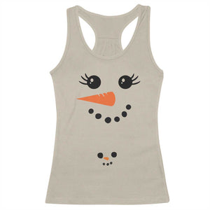 Christmas Pregnancy Announcement Racerback Tank Top Snowman Face Xmas Maternity Gift TS10 Sand Print Your Wear
