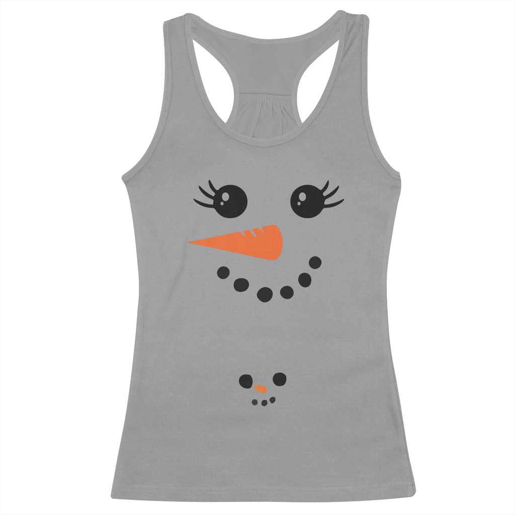 Christmas Pregnancy Announcement Racerback Tank Top Snowman Face Xmas Maternity Gift TS10 Sport Gray Print Your Wear