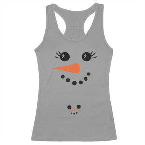 Christmas Pregnancy Announcement Racerback Tank Top Snowman Face Xmas Maternity Gift TS10 Sport Gray Print Your Wear