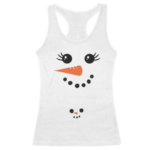 Christmas Pregnancy Announcement Racerback Tank Top Snowman Face Xmas Maternity Gift TS10 White Print Your Wear