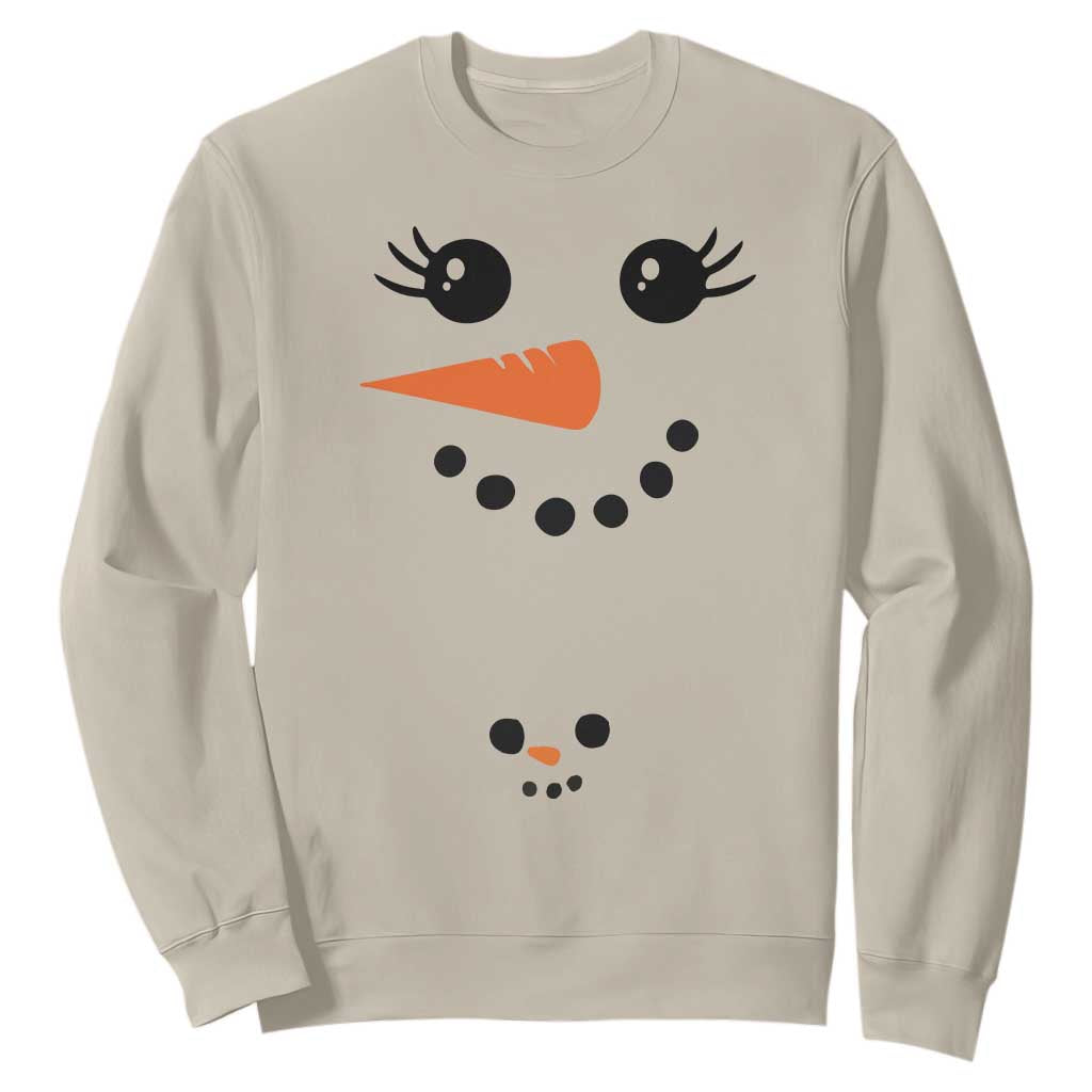 Christmas Pregnancy Announcement Sweatshirt Snowman Face Xmas Maternity Gift TS10 Sand Print Your Wear