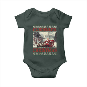 Funny Trump Christmas Baby Onesie I'll Be Home For Christmas Ugly Xmas Santa Trump Riding Sleigh TS10 Print Your Wear