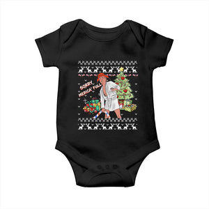 Funny Christmas Trump Baby Onesie Sorry Merica Is Full Ugly Xmas TS10 Black Print Your Wear